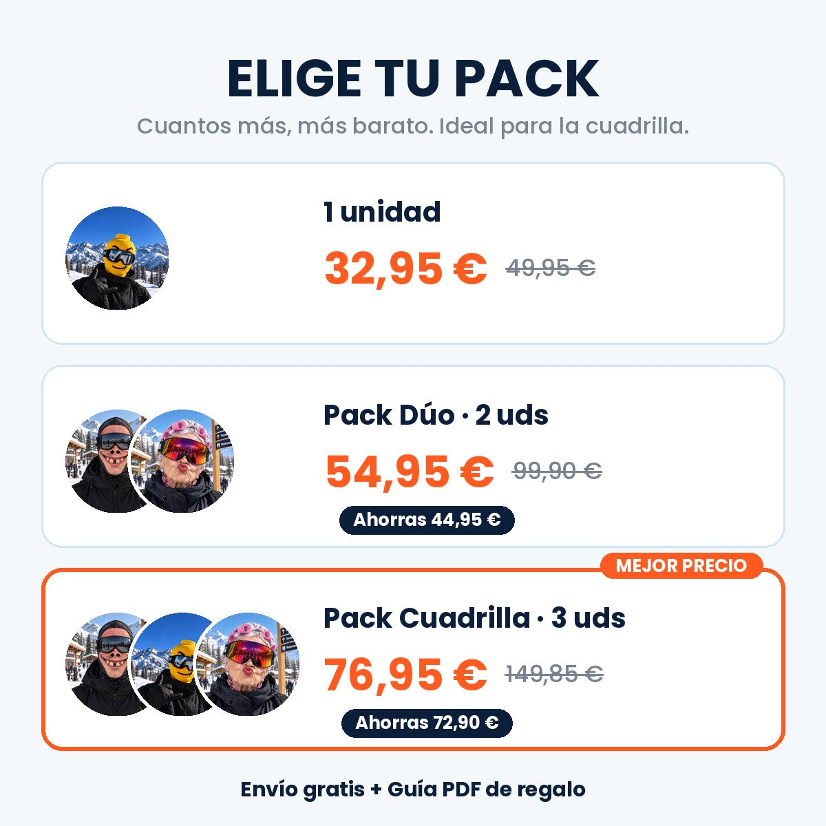 Packs y precios SKIFACE